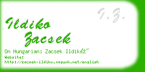 ildiko zacsek business card